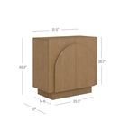 Nathan James Iris Mid-Century Arched Storage Cabinet Natural Brushed Light Brown: Veneer Surface, Fixed Shelf, Wood Frame
