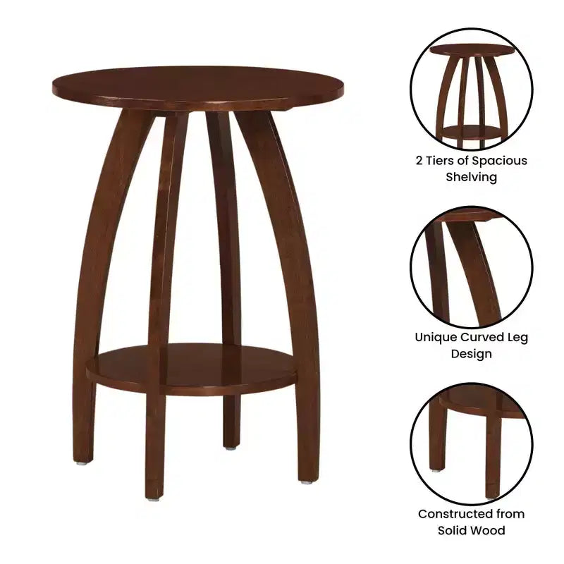 Breighton Home Aldrin End Table with Shelf in Espresso