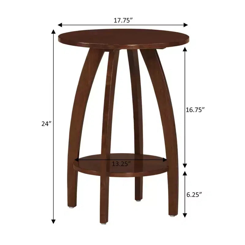 Breighton Home Aldrin End Table with Shelf in Espresso