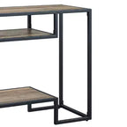 Idella 48" Console Tables Rustic Oak and Black - Acme Furniture: Fixed Shelf, Metal Frame, No Assembly Required