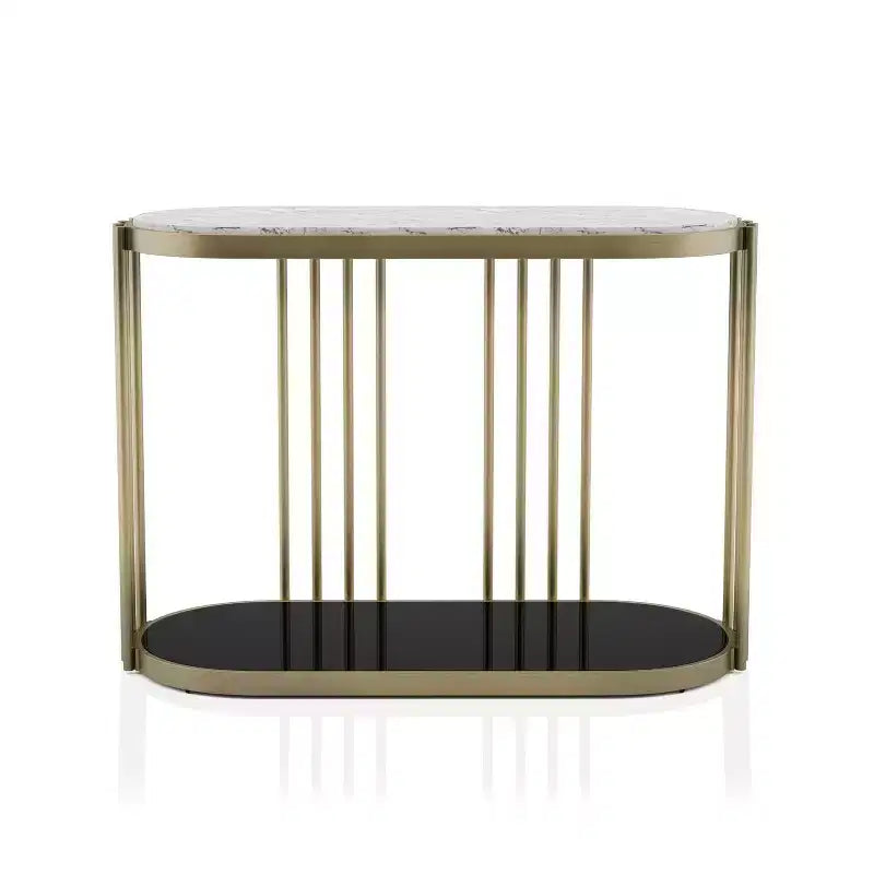 Solstice Glam Entryway Table Antique Brass - HOMES: Inside + Out