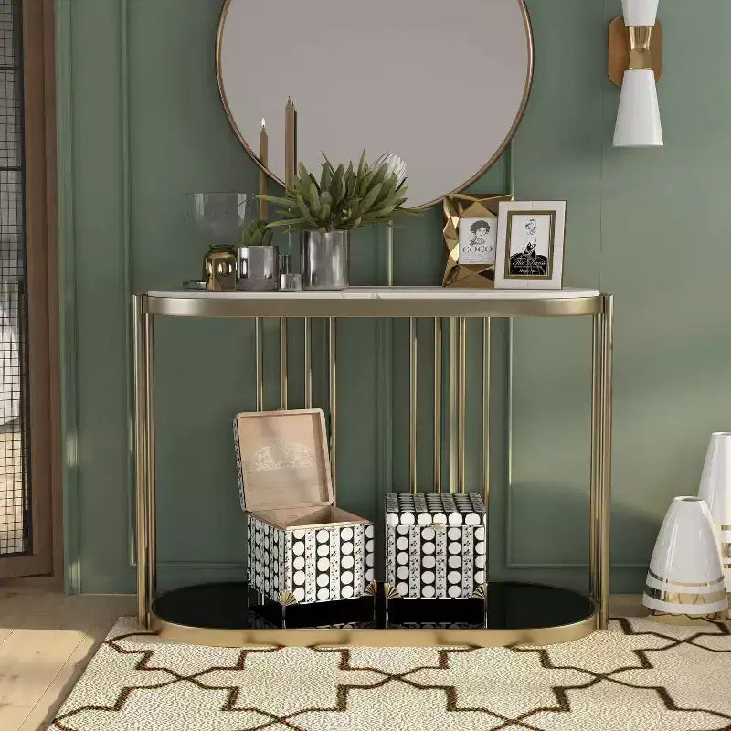 Solstice Glam Entryway Table Antique Brass - HOMES: Inside + Out