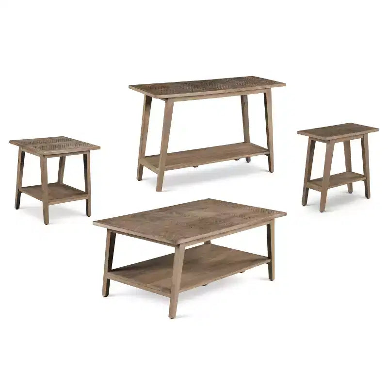Milani Rectangle Sofa Table Natural - Steve Silver Co.: Mango Wood, Entryway, Fixed Shelf