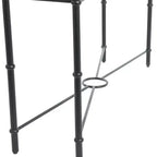 Storied Home Saratoga Console Table Gray: Industrial Iron Legs, Solid Acacia, Space-Saving Design
