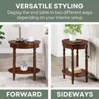 Breighton Home Classic Accents Brandi Oval End Table with Shelf in Espresso