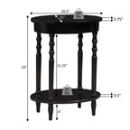 Breighton Home Classic Accents Brandi Oval End Table with Shelf in Espresso