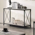 Rosslea Lower Shelf Sofa Table Black/Gray - HOMES: Inside + Out: Industrial Style, Metal Frame, Storage Shelf