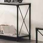 Rosslea Lower Shelf Sofa Table Black/Gray - HOMES: Inside + Out: Industrial Style, Metal Frame, Storage Shelf