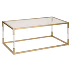 Metal and Glass Coffee Table Gold - Olivia & May: Elegant Iron Frame, No Assembly, Contemporary Design