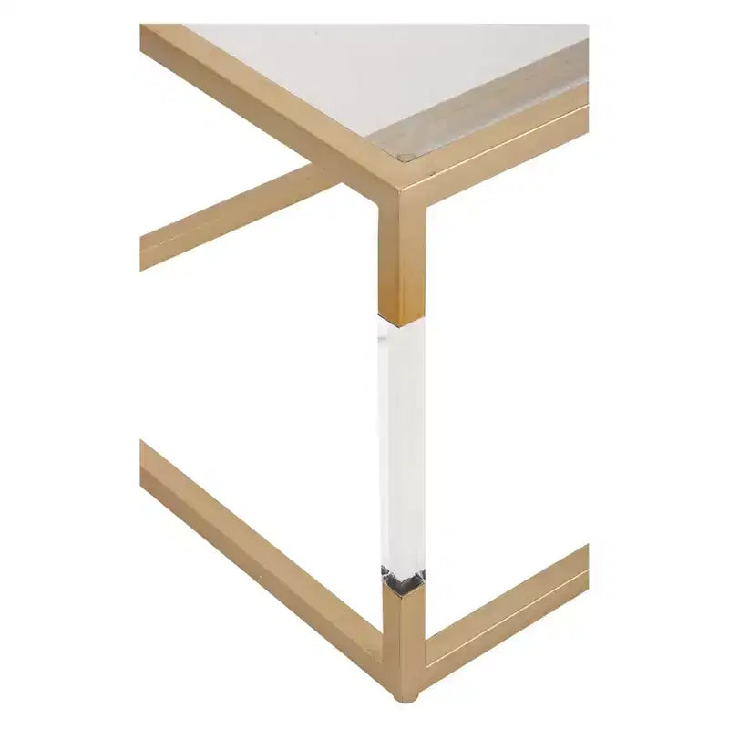 Metal and Glass Coffee Table Gold - Olivia & May: Elegant Iron Frame, No Assembly, Contemporary Design
