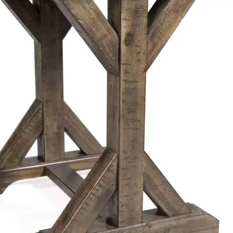 Flynn Trestle Coffee Table Walnut Brown - Picket House Furnishings: Rustic Rectangle Accent Table, Distressed Finish