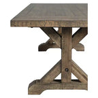 Flynn Trestle Coffee Table Walnut Brown - Picket House Furnishings: Rustic Rectangle Accent Table, Distressed Finish