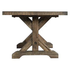 Flynn Trestle Coffee Table Walnut Brown - Picket House Furnishings: Rustic Rectangle Accent Table, Distressed Finish