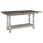 Havalance Flip Flop Sofa Table Gray/White - Signature Design by Ashley: Expandable, Vintage Style, Weathered Finish