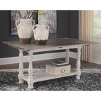 Havalance Flip Flop Sofa Table Gray/White - Signature Design by Ashley: Expandable, Vintage Style, Weathered Finish