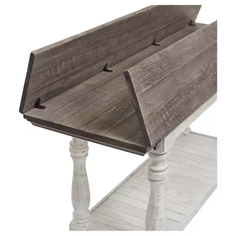 Havalance Flip Flop Sofa Table Gray/White - Signature Design by Ashley: Expandable, Vintage Style, Weathered Finish