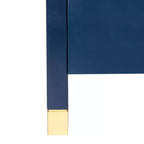 East at Main Hooper Accent Side Table Navy Blue: Wood Construction, Rectangular Shape, Dual Drawers