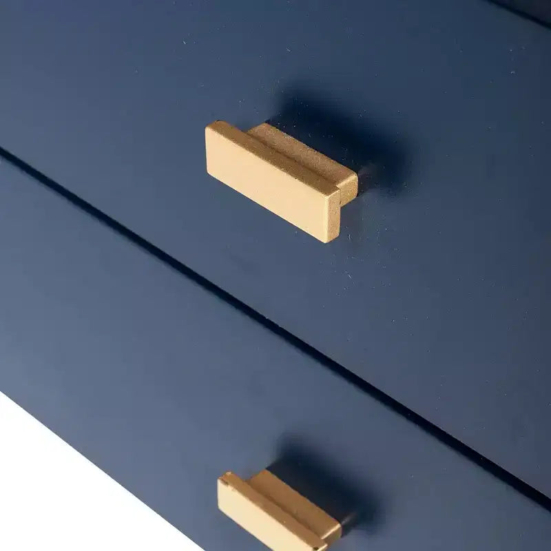 East at Main Hooper Accent Side Table Navy Blue: Wood Construction, Rectangular Shape, Dual Drawers