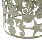 Coastal Aluminum Accent Table Silver - Olivia & May: Seahorse Base, Indoor Use, No Assembly Required