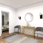 Olivia & May Rectangular Traditional Modern Metal Console Table Gold: Elegant Foyer, Entrance, Narrow Design