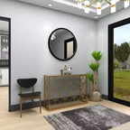 Olivia & May Rectangular Traditional Modern Metal Console Table Gold: Elegant Foyer, Entrance, Narrow Design