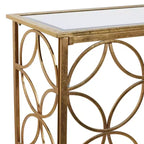 Olivia & May Rectangular Traditional Modern Metal Console Table Gold: Elegant Foyer, Entrance, Narrow Design