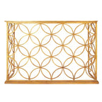 Olivia & May Rectangular Traditional Modern Metal Console Table Gold: Elegant Foyer, Entrance, Narrow Design