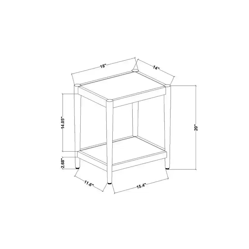 Natural Linen Side Table with Shelf Mahogany Brown - Threshold™ designed with Studio McGee