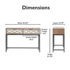 Hayworth Mirrored Console Table Gray - Finch: Modern Storage with Drawers, Antique Finish