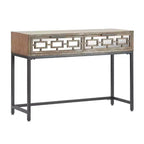 Hayworth Mirrored Console Table Gray - Finch: Modern Storage with Drawers, Antique Finish