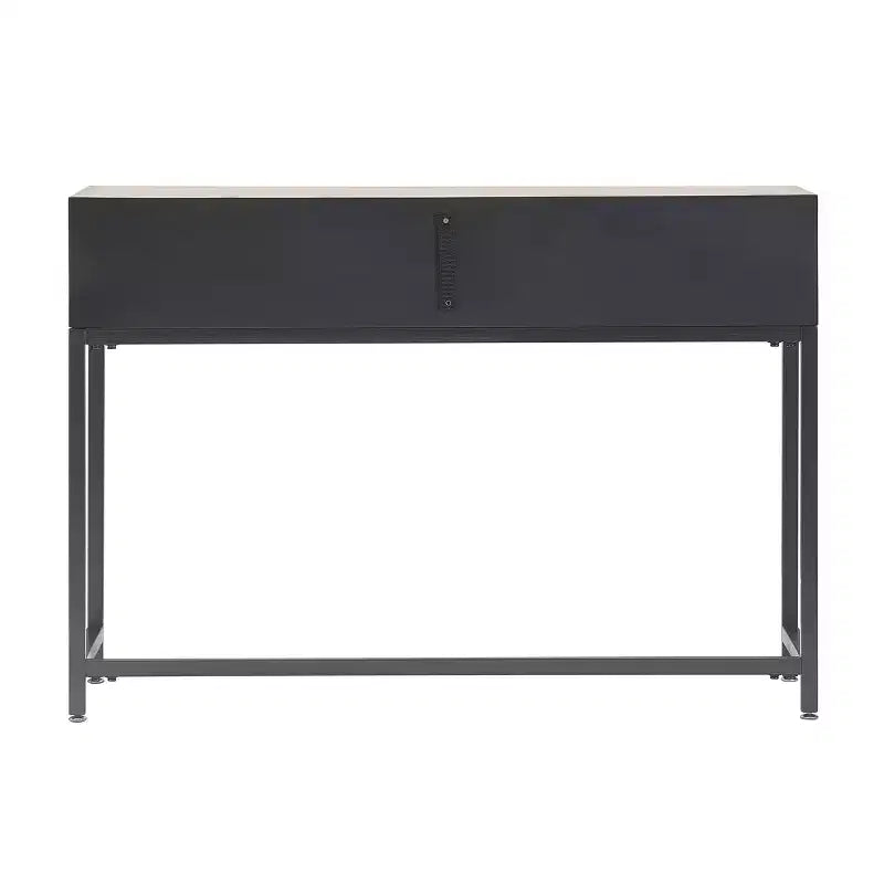 Hayworth Mirrored Console Table Gray - Finch: Modern Storage with Drawers, Antique Finish