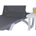 Kozyard Alan Full Flat Aluminum and Polypropylene Resin Legs Patio Reclining Adjustable Chaise Lounge
