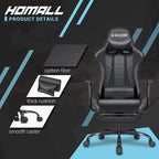 Sedia da gaming con poggiapiedi - Sedia da scrivania ergonomica
