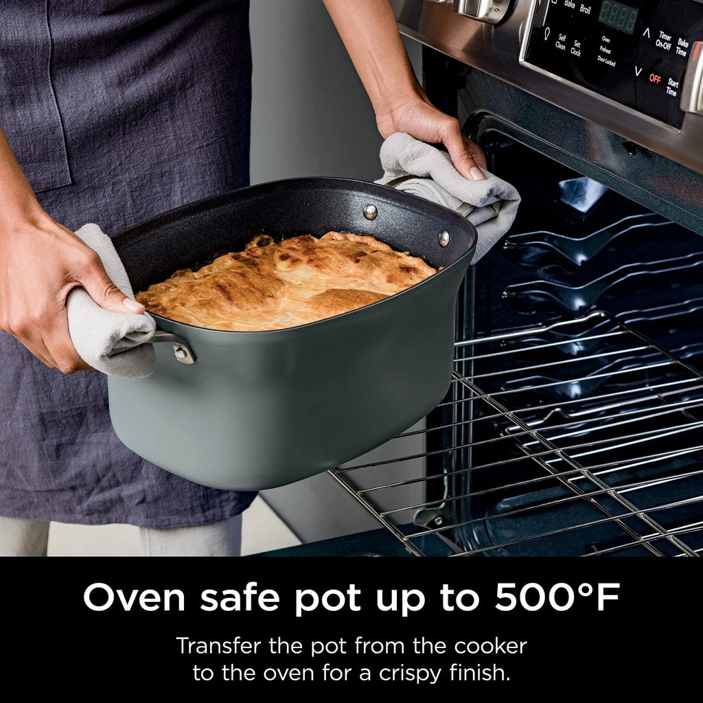 Multicooker da 8,5 Litri, con Funzione 8-in-1: Slow Cooker, Forno Olandese, Vaporiera, Coperchio in Vetro, Cucchiaio Integrato, Pentola Adatta al Forno fino a 260°C