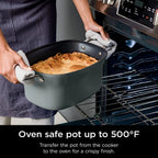 Multicooker da 8,5 Litri, con Funzione 8-in-1: Slow Cooker, Forno Olandese, Vaporiera, Coperchio in Vetro, Cucchiaio Integrato, Pentola Adatta al Forno fino a 260°C