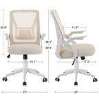 Javlergo Sedia da Ufficio Girevole a Schienale Medio con Supporto Lombare, Sedia da Scrivania Ergonomica da Computer in Rete con Braccioli