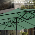MAISON ARTS 15ft Double-Sided Patio Extra Large Twin Umbrella with Base Included