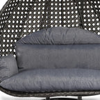 LeisureMod 2 Person Hanging Egg Chair with Stand - Outdoor/Indoor Rattan Wicker Patio Swing Hammock Lounger with Cushions