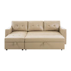 Convertible Reversible Sectional Sofa with Pull-Out Sleeper Bed, Hidden Storage Chaise, and Durable Legs