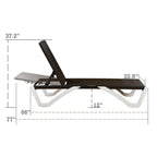 Kozyard Alan Full Flat Aluminum and Polypropylene Resin Legs Patio Reclining Adjustable Chaise Lounge