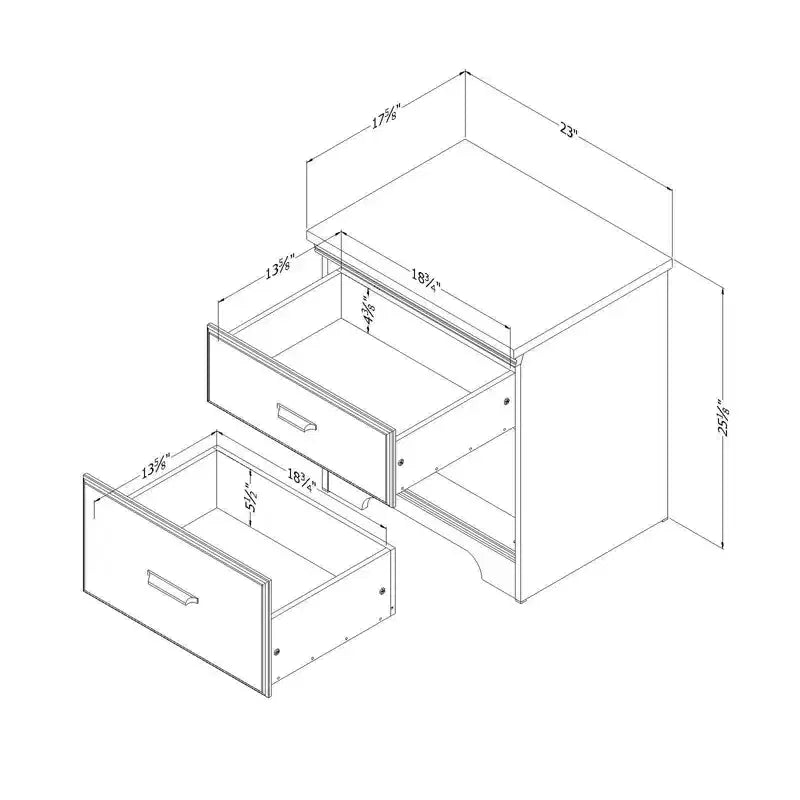 Versa 2 Drawer Nightstand - South Shore