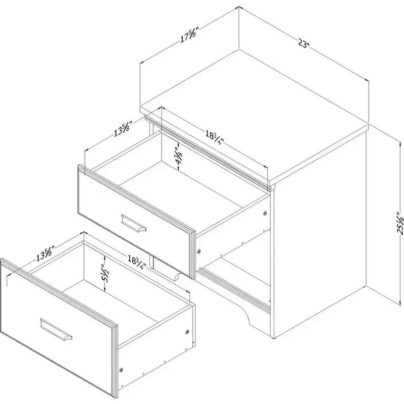 Versa 2 Drawer Nightstand - South Shore