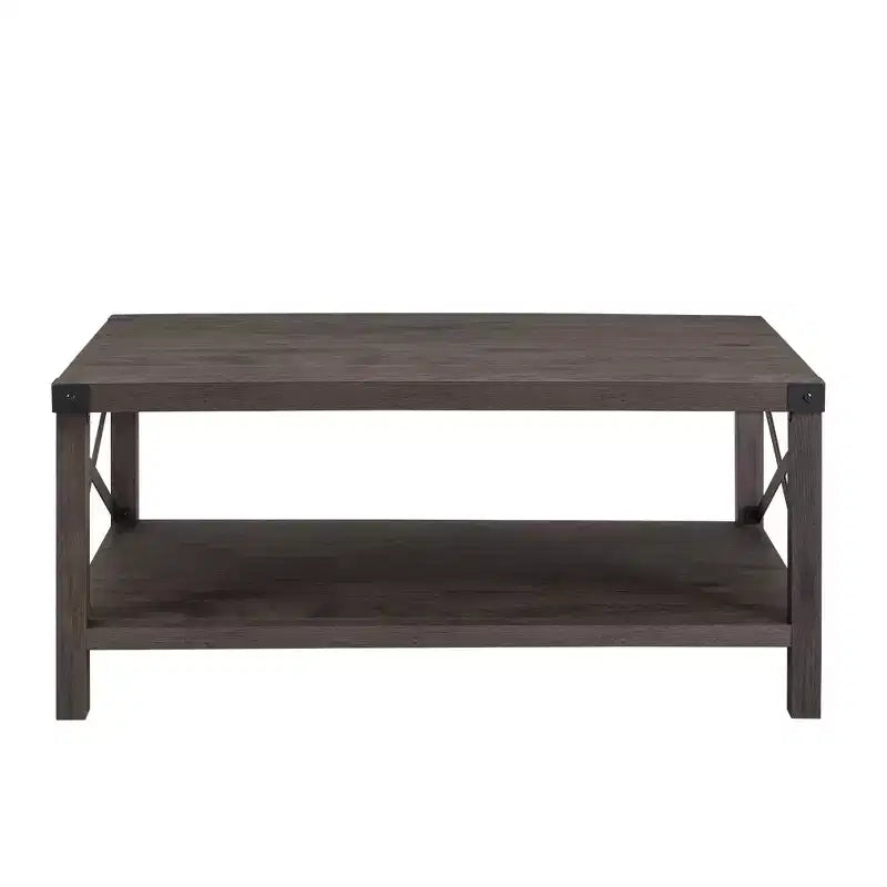 Sophie Rustic Industrial X Frame Coffee Table - Saracina Home