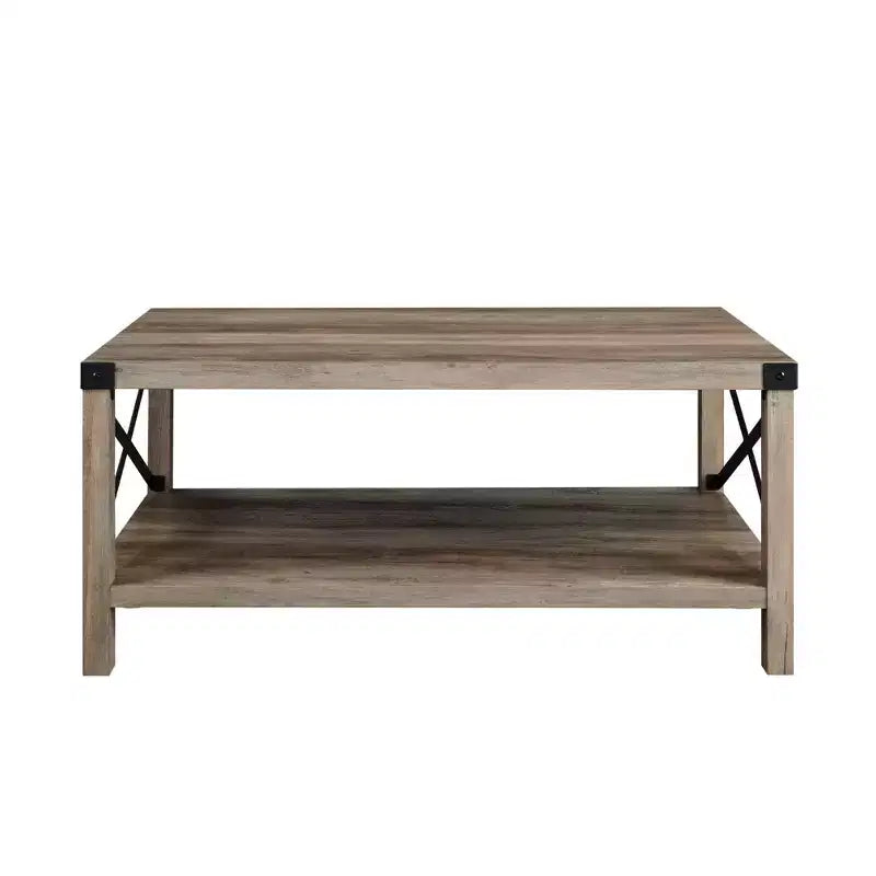 Sophie Rustic Industrial X Frame Coffee Table - Saracina Home