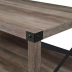 Sophie Rustic Industrial X Frame Coffee Table - Saracina Home