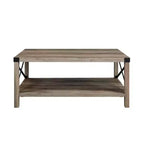 Sophie Rustic Industrial X Frame Coffee Table - Saracina Home