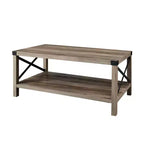 Sophie Rustic Industrial X Frame Coffee Table - Saracina Home