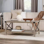 Sophie Rustic Industrial X Frame Coffee Table - Saracina Home