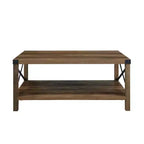 Sophie Rustic Industrial X Frame Coffee Table - Saracina Home
