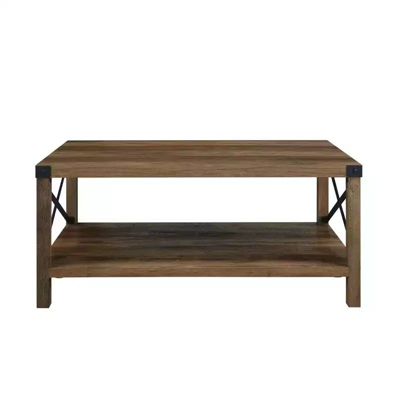 Sophie Rustic Industrial X Frame Coffee Table - Saracina Home
